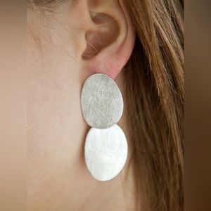 Handmade 925 Sterling Silver Oval Earrings (Brand New )